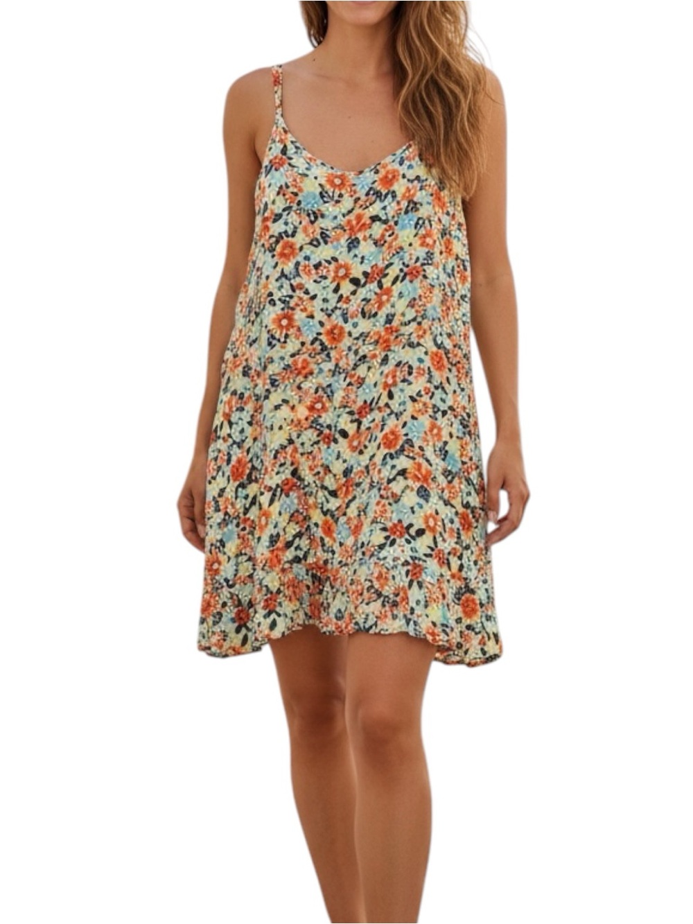 O’Neill Multicolor Micro Floral Spaghetti-Strap Ruffle Hem Sundress